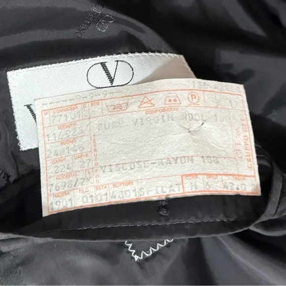 NEW VALENTINO Italy Black 2 Button 100% wool dinner tuxedo jacket Size 42 $4850 - Picture 12 of 12